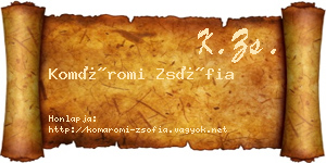 Komáromi Zsófia névjegykártya