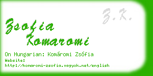 zsofia komaromi business card