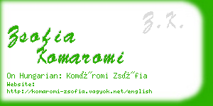 zsofia komaromi business card